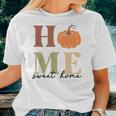 Pumpkin Home Sweet Home Cozy Fall Time Women T-shirt Casual Daily Crewneck Short Sleeve Graphic Basic Unisex Tee