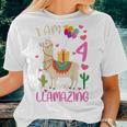 4Th Birthday I Am 4 Years Old And Llamazing Llama Girl Ns V2 Women T-shirt Gifts for Her