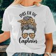 Captain Wife Dibs On The Captain Saying Cute Messy Bun Women T-shirt Gifts for Her