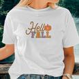 Hello Fall Hello Autumn Pumpkin Gift Women T-shirt Gifts for Her