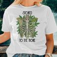 Skeleton And Plants Stoned To The Bone Women T-shirt Gifts for Her