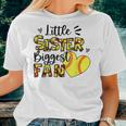 Softball Sister Little Sister Biggest Fan Women T-shirt Gifts for Her