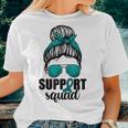 Support Squad For Women Ovarian Cancer Messy Bun Women T-shirt Gifts for Her