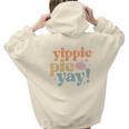 Retro Thanksgiving Yippie Pie Yay Aesthetic Words Graphic Back Print Hoodie Gift For Teen Girls