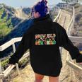 Boho Vintage Grow Wild Sun Child Colorful Design Aesthetic Words Graphic Back Print Hoodie Gift For Teen Girls