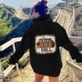 Cute Halloween Gnomes Autumn Pumpkins Fall Holiday Aesthetic Words Graphic Back Print Hoodie Gift For Teen Girls