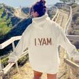 Funny Thanksgiving I Yam Aesthetic Words Graphic Back Print Hoodie Gift For Teen Girls