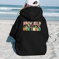 Boho Vintage Grow Wild Sun Child Colorful Design Aesthetic Words Graphic Back Print Hoodie Gift For Teen Girls