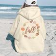 Fall Retro Flower Leaf Circle Aesthetic Words Graphic Back Print Hoodie Gift For Teen Girls