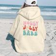 Retro Christmas Holly Jolly Babe V2 Aesthetic Words Graphic Back Print Hoodie Gift For Teen Girls