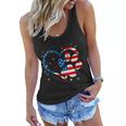 American Flag Patriotic Dog & Cat Paw Print 4Th Of July Women Flowy Tank