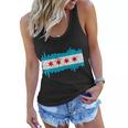 Chicago City Skyline Flag Vintage Women Flowy Tank