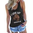 Cool I Love My Chocolate Lab Funny Brown Labrador Pet Gift Funny Gift Women Flowy Tank