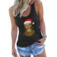 Cute Christmas Sloth Xmas Sloth With Santa Hat Women Flowy Tank