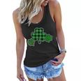 Cute St Patricks Day Plaid Leopard Print Shamrocks Clovers Women Flowy Tank