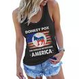 Donkey Pox The Disease Destroying America Usa Flag Funny Women Flowy Tank