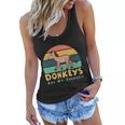 Donkeys As Therapy Funny Mule Farm Animal Gift Women Flowy Tank