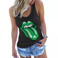 Green Lips Tongue Irish Shamrock St Patricks Day Gift Tshirt Women Flowy Tank