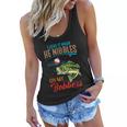 I Love It When He Nibbles On My Bobbers Funny Bass Fishing Women Flowy Tank