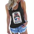Messy Bun American Flag Stars Stripes Reproductive Rights Meaningful Gift V2 Women Flowy Tank