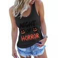 Night Of Horror Pumpkin Halloween Quote Women Flowy Tank