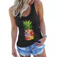 Pineapple Flowers Aloha Hawaii Vintage Hawaiian Floral Women Women Flowy Tank