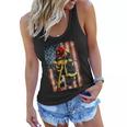 Proud To Be A Firefighter Usa American Flag Red Line Women Flowy Tank