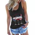 Red White And Blue Wine Glass 4Th Of July Women Flowy Tank