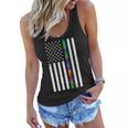 Thin Puzzle Line Autism Flag Women Flowy Tank