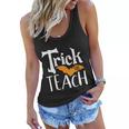 Trick Or Teach Bat Halloween Quote Women Flowy Tank