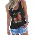 Vintage American Flag I Will Not Comply Patriotic Women Flowy Tank