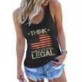 Vintage Old American Flag Think While Its Still Legal Tshirt Women Flowy Tank