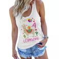 Kids 4Th Birthday I Am 4 Years Old And Llamazing Llama Girl Ns V2 Women Flowy Tank