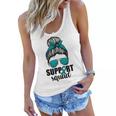 Support Squad For Women Ovarian Cancer Messy Bun Women Flowy Tank