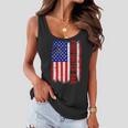 Firefighter Retro American Flag Firefighter Dad Jobs Fathers Day Women Flowy Tank