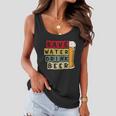 Beer Save Water Drink Beer Vintage Retro Funny Drinking Women Flowy Tank