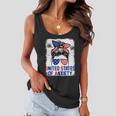 Bleached Messy Bun Funny Patriotic United States Anxiety Women Flowy Tank