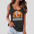 Boooks Funny Halloween Ghost Bookworm Spooky Season Reading Women Flowy Tank