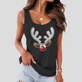 Christmas Red Nose Reindeer Face Graphic Design Printed Casual Daily Basic Women Flowy Tank