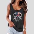 Cool Sugar Skull Cowboy Hat American Flag 4Th Of July Women Flowy Tank