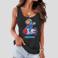 Cute Astronaut On Rocket Cartoon Women Flowy Tank