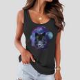 Dark Moon Wolf Galaxy Women Flowy Tank