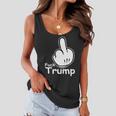 Fuck Trump Cartoon Middle Finger Resist Anti Trump Tshirt Women Flowy Tank