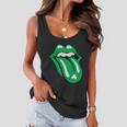 Green Lips Tongue Irish Shamrock St Patricks Day Gift Tshirt Women Flowy Tank