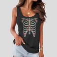 Halloween Day Of Dead Skeleton Flowers Decorated Women Flowy Tank