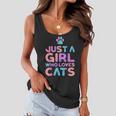 Just A Girl Who Loves Cats Cute Cat Lover Women Flowy Tank