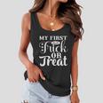 My Firts Trick Or Treat Halloween Quote Women Flowy Tank
