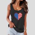 Patriotic American Flag Heart For 4Th Of July Girl Women Flowy Tank