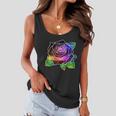 Rainbow Galaxy Floral Rose Women Flowy Tank