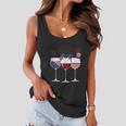 Red White And Blue Wine Glass 4Th Of July Women Flowy Tank